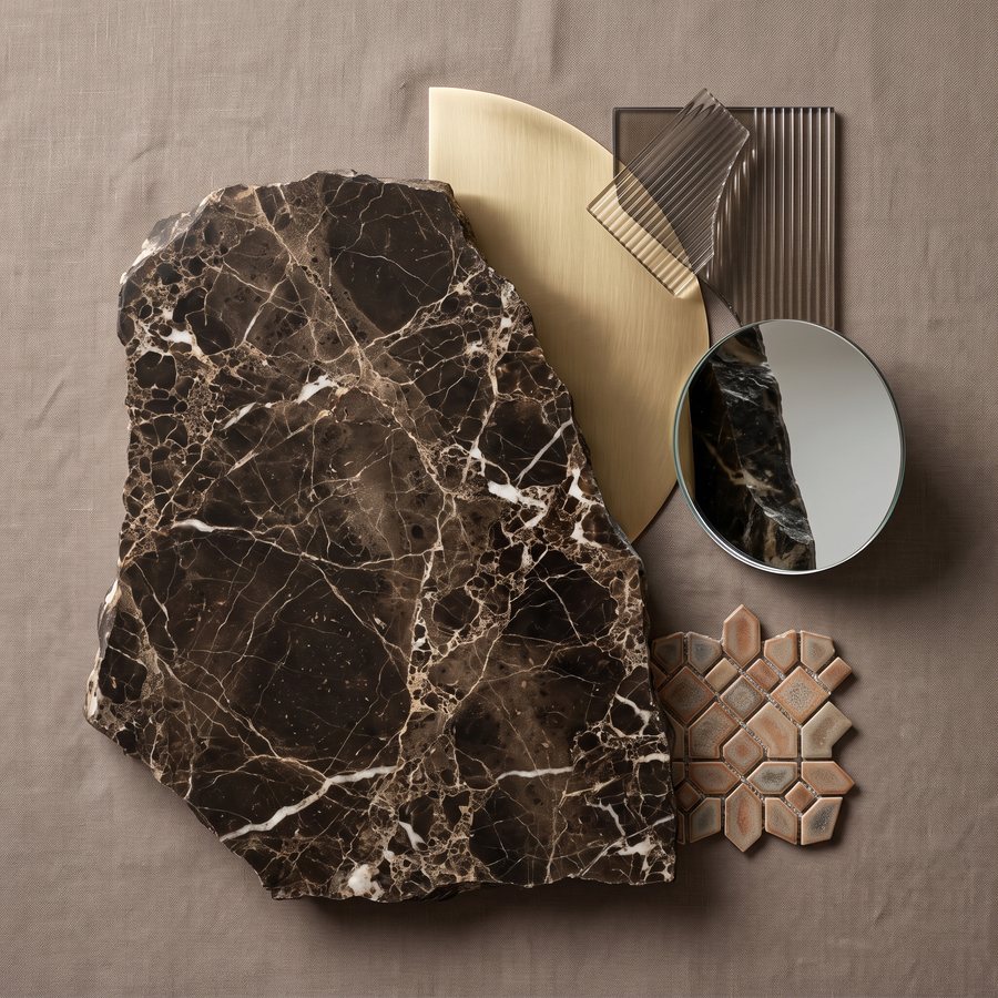 Moodboard dunkler Marmor
