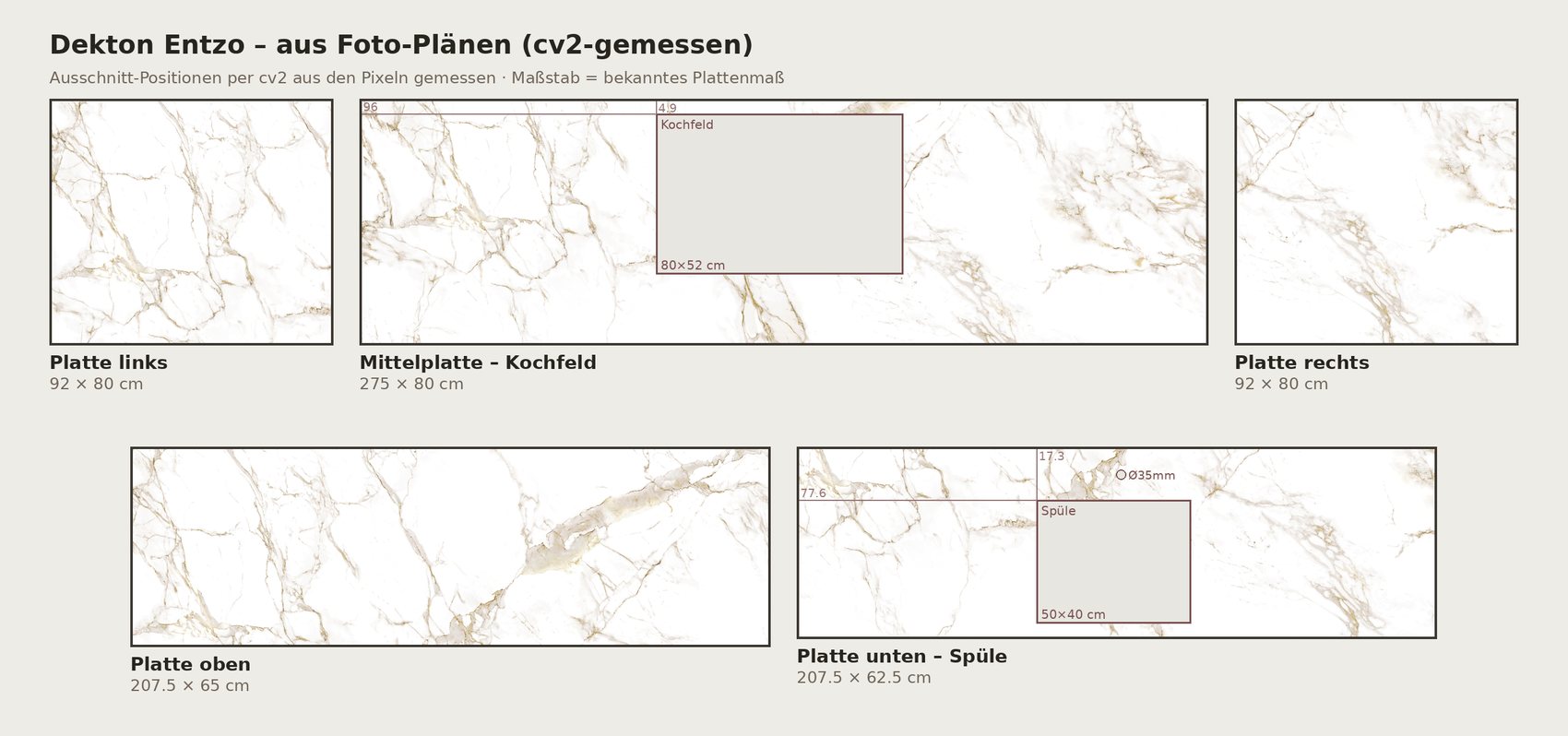 Plattenvorschau im zweiten Material